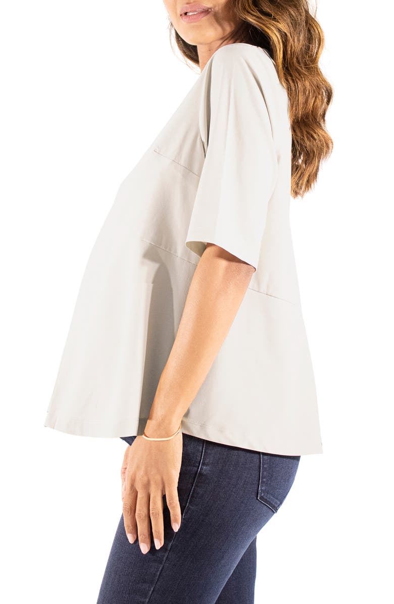 Ingrid & Isabel<sup>®</sup> Animal Print Zip Back Maternity Top, Alternate, color, Pelican