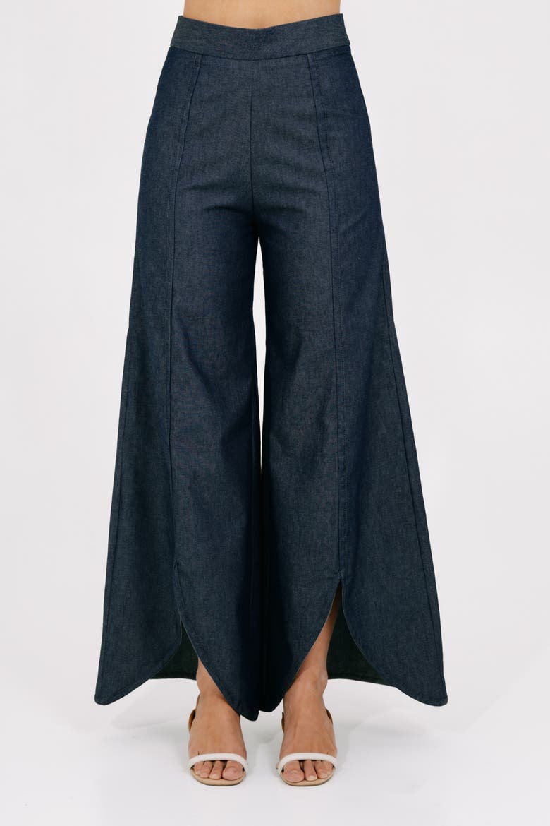 Flow Wide-Leg Denim Pants, Main, color, Dark Denim