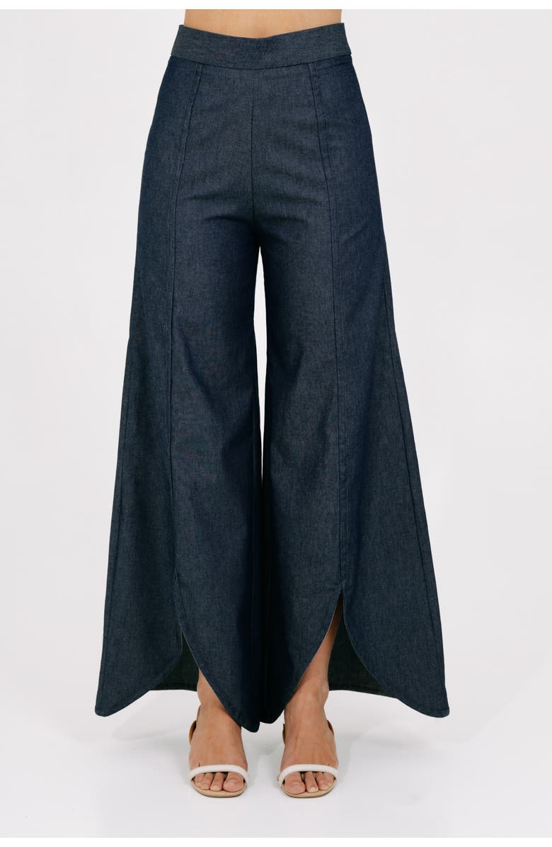 Valentina Gordon Flow Wide-Leg Denim Pants, Main, color, Dark Denim