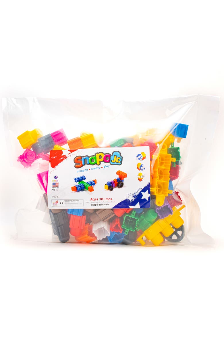 Snapo Jr. Mega Builder's 125 Piece Kit Building Blocks, Main, color, Multicolored