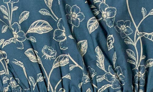 English Factory Floral Print One-shoulder Cotton Maxi Dress In Navy