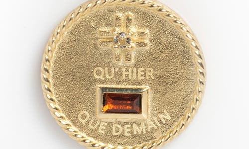 Local Eclectic Qu'hier Que Demain Solid Gold Coin Charm In Gold