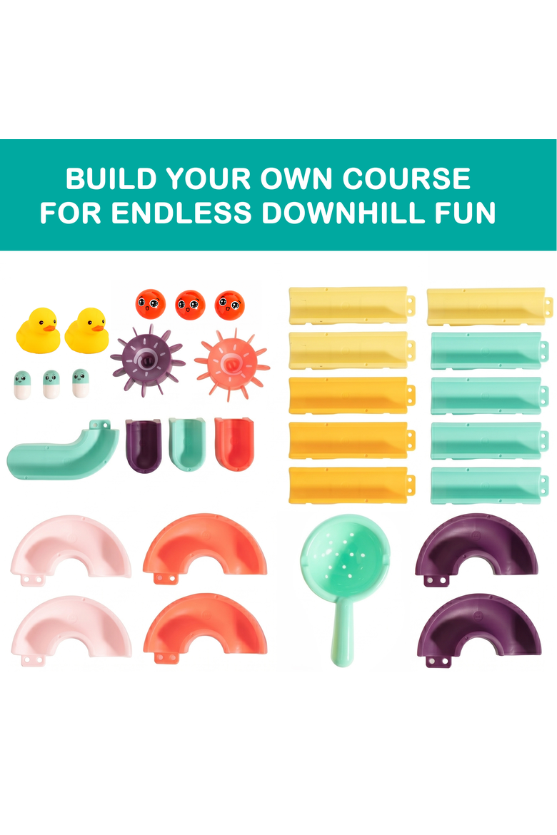 Interactive Bathtub Slide Educational Bath Toy Set, Alternate, color, Multicolor