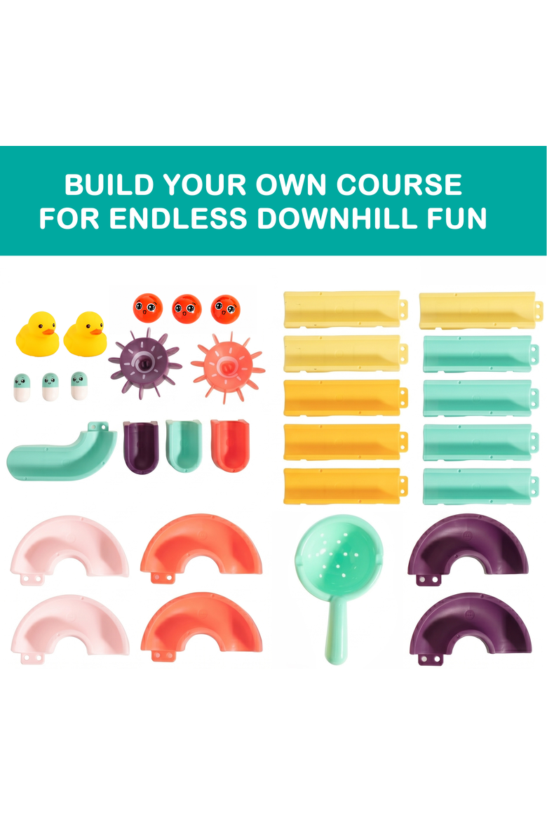 Sperric Interactive Bathtub Slide Educational Bath Toy Set, Alternate, color, Multicolor