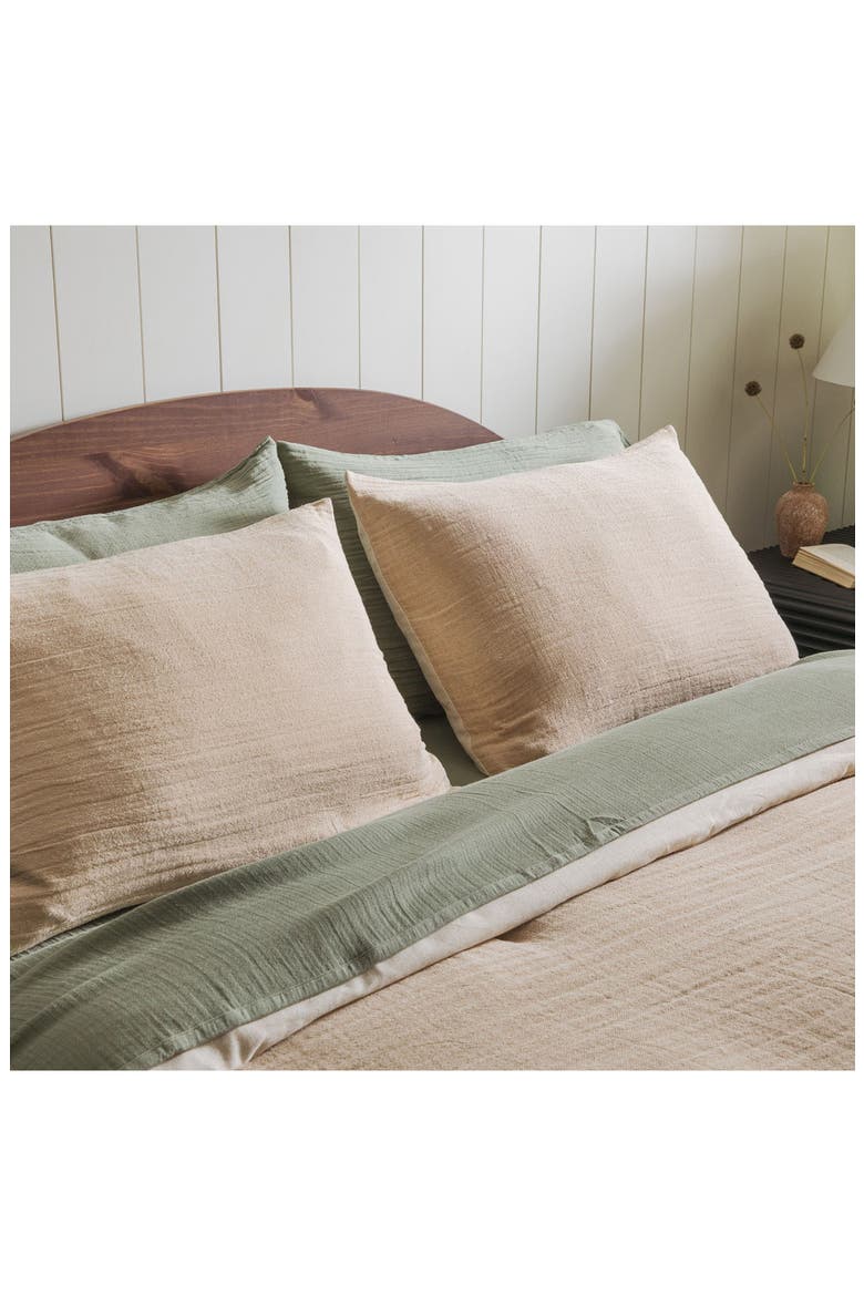 Sand Cotton & Linen Set of 2 Pillow Shams, Alternate, color, SAND