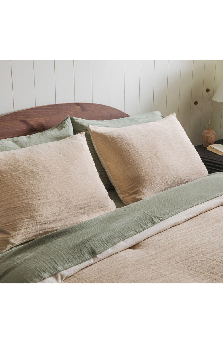 Crane Air Sand Cotton & Linen Set of 2 Pillow Shams, Alternate, color, Sand