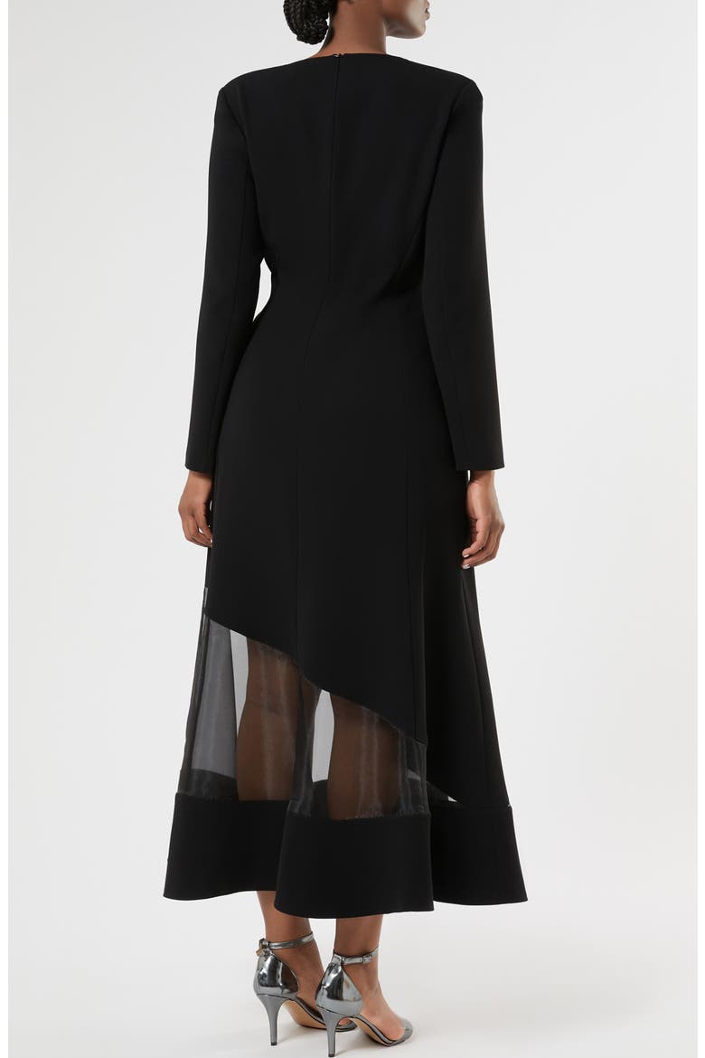 Giunto Mixed Media Long Sleeve Dress, Alternate, color, BLACK