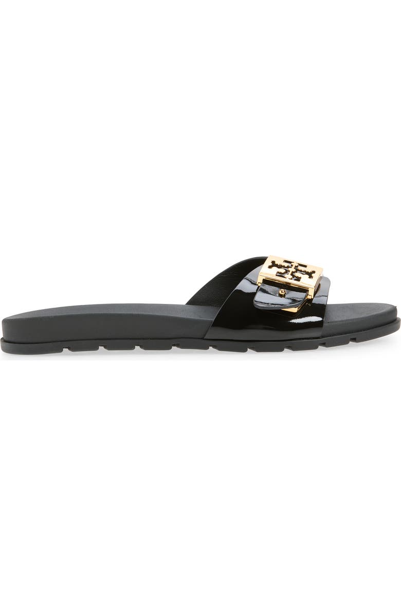 Tory Burch Buckle Slide Sandal, Alternate, color, Perfect Black / Gold