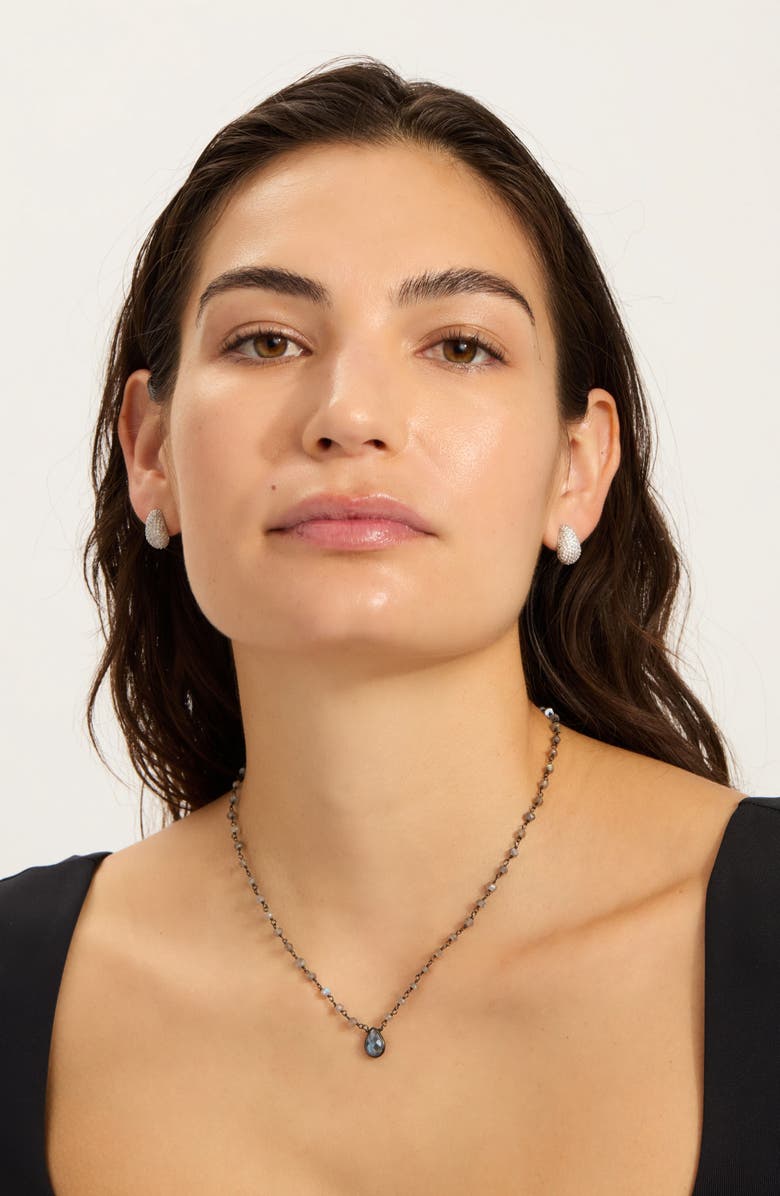 ADORNIA FINE Labradorite Rosary Pear Necklace, Alternate, color, Green