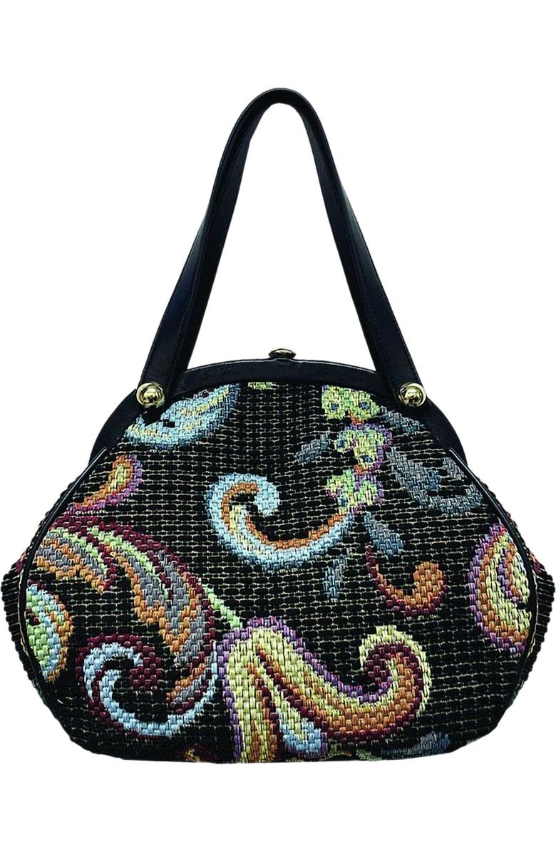 Anna Sui Tapestry Granny Bag, Main, color, Black Multi