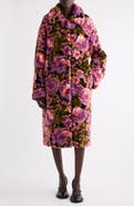 Dries Van Noten Rendas Floral Jacquard High Pile Fleece Coat