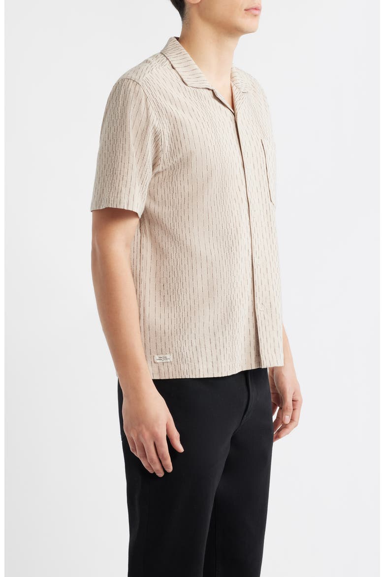 Leland Stripe Camp Shirt, Alternate, color, ECRU