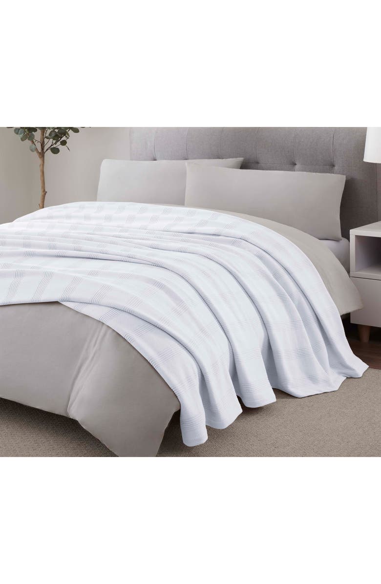 Vellux Textured Cotton Throw Blanket, Alternate, color, White