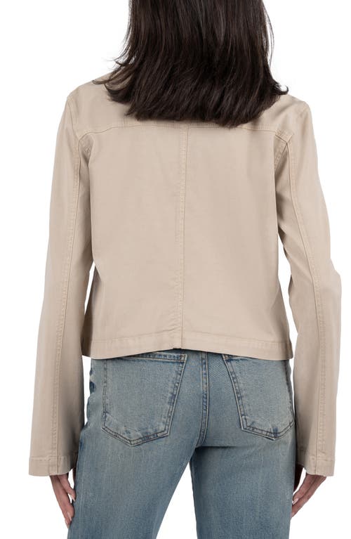Kut From The Kloth Camille Collarless Twill Jacket In Sand