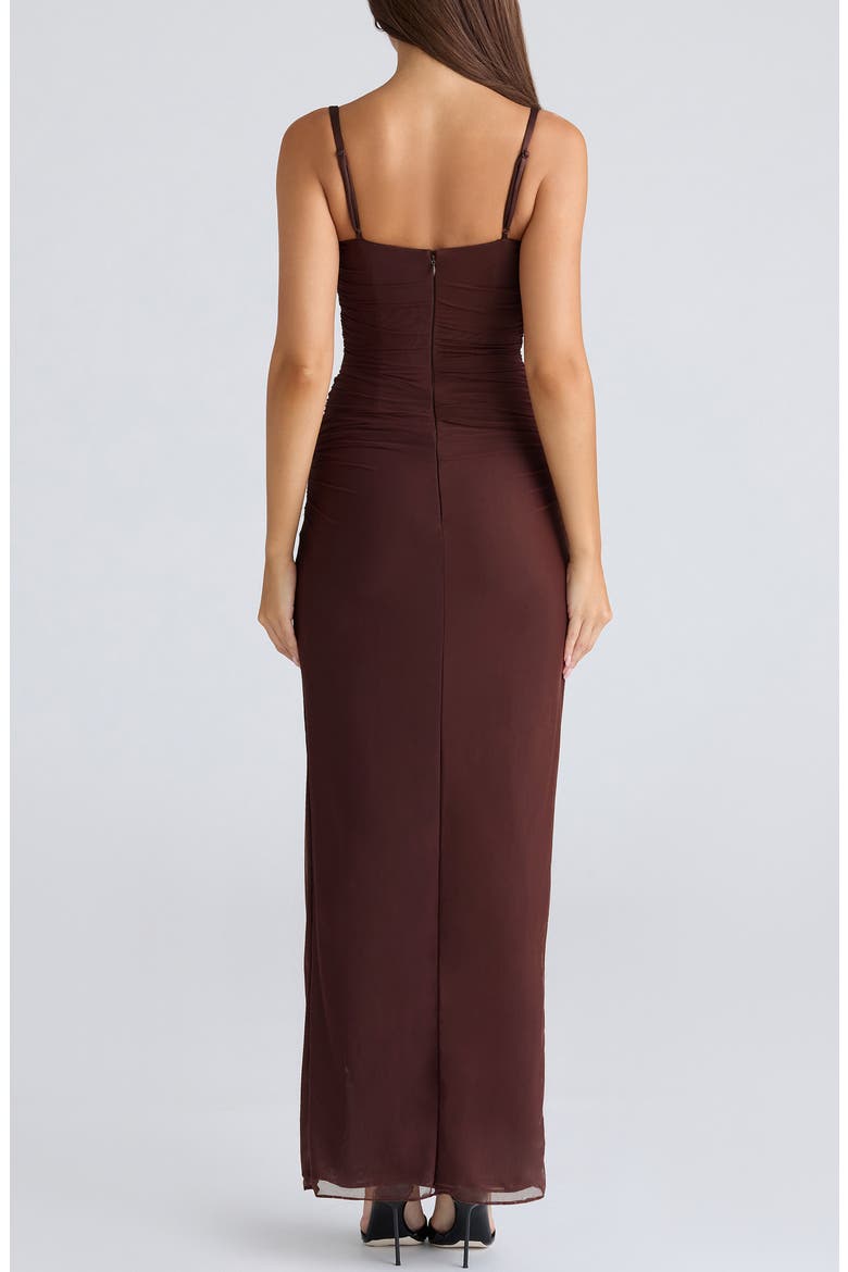Lini Sleeveless Mesh Maxi Cocktail Dress, Alternate, color, BURGUNDY