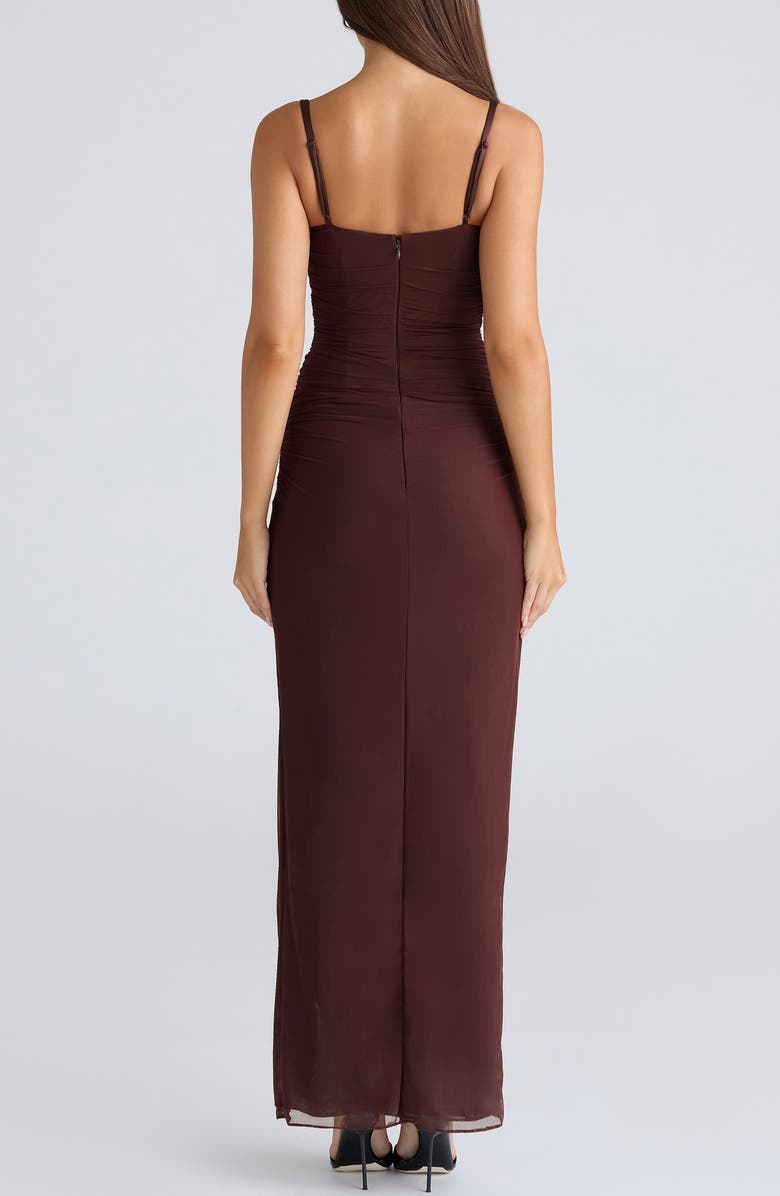 HOUSE OF CB Lini Sleeveless Mesh Maxi Cocktail Dress, Alternate, color, Burgundy