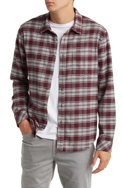 Forrest Plaid Cotton Flannel Button-Up Shirt