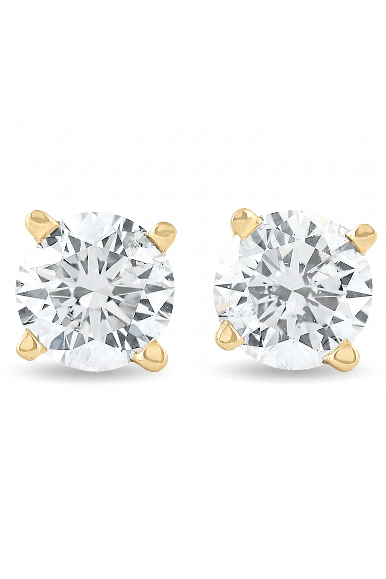 VVS 2 Ct 14k Gold Moissanite Screw Back Studs 6mm, Main, color, 14k yellow gold