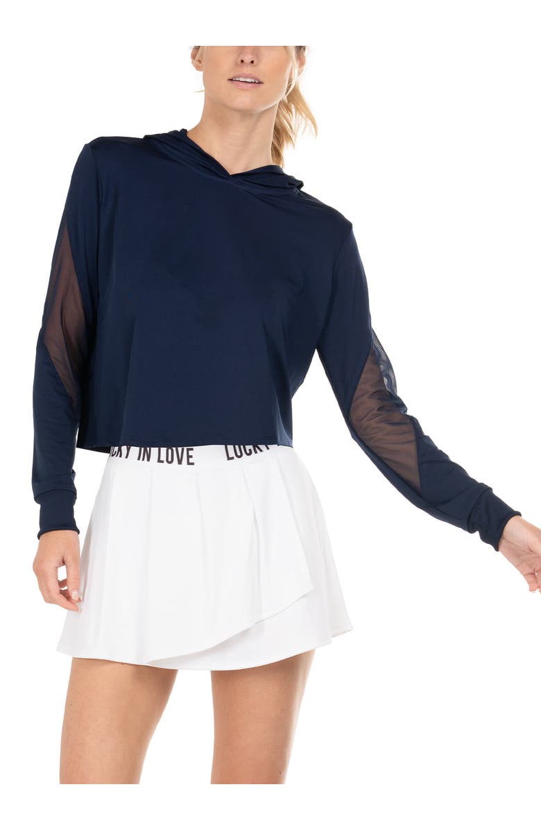 Lucky in Love Cindy Crop Hoodie, Main, color, Midnight
