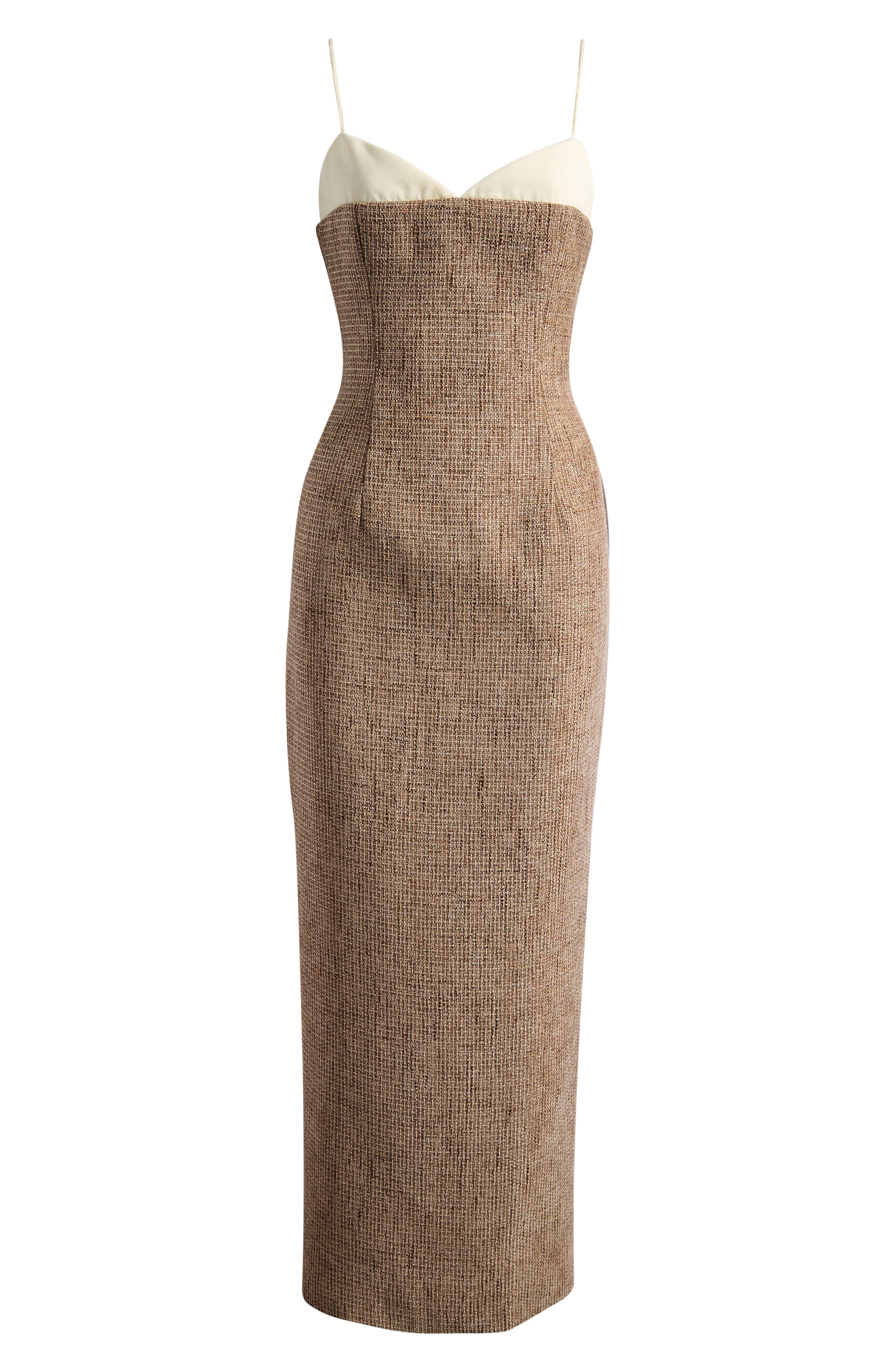 Odd Muse Tweed Contrast Detail Midi Dress (Women) | Nordstrom