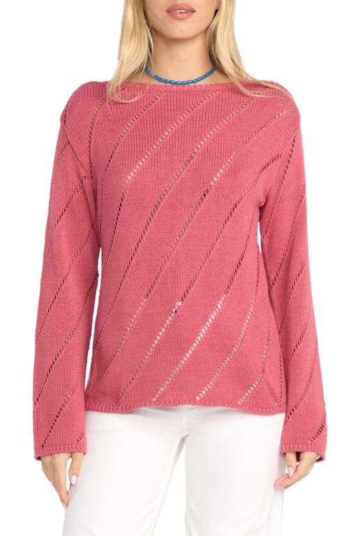 Billabong Sun Lum Open Stitch Sweater In Pink