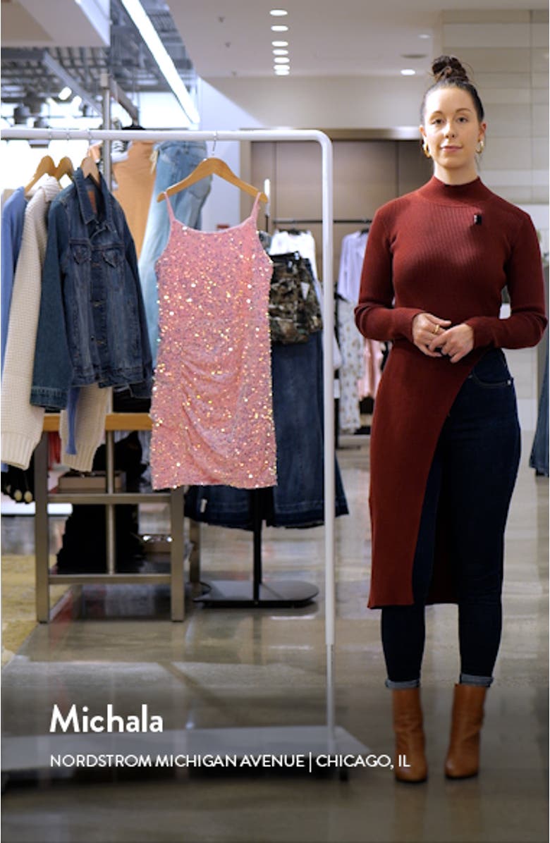 Kids' Ruched Sequin Velvet Party Dress, sales video thumbnail