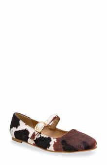 CHASE AND CHLOE Meli Faux Fur Mary Jane Flat