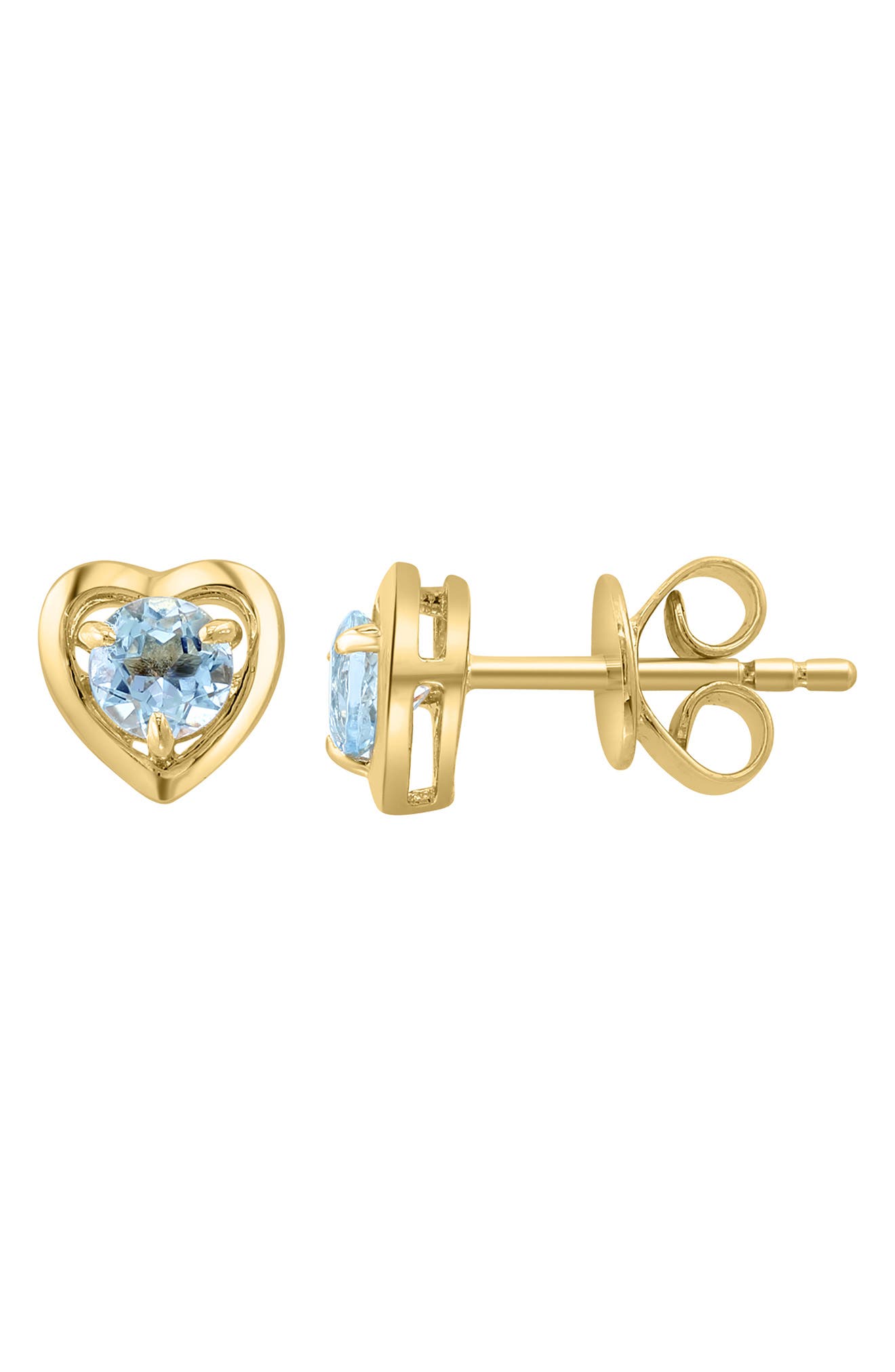 EFFY Blue Topaz Heart Stud Earrings
