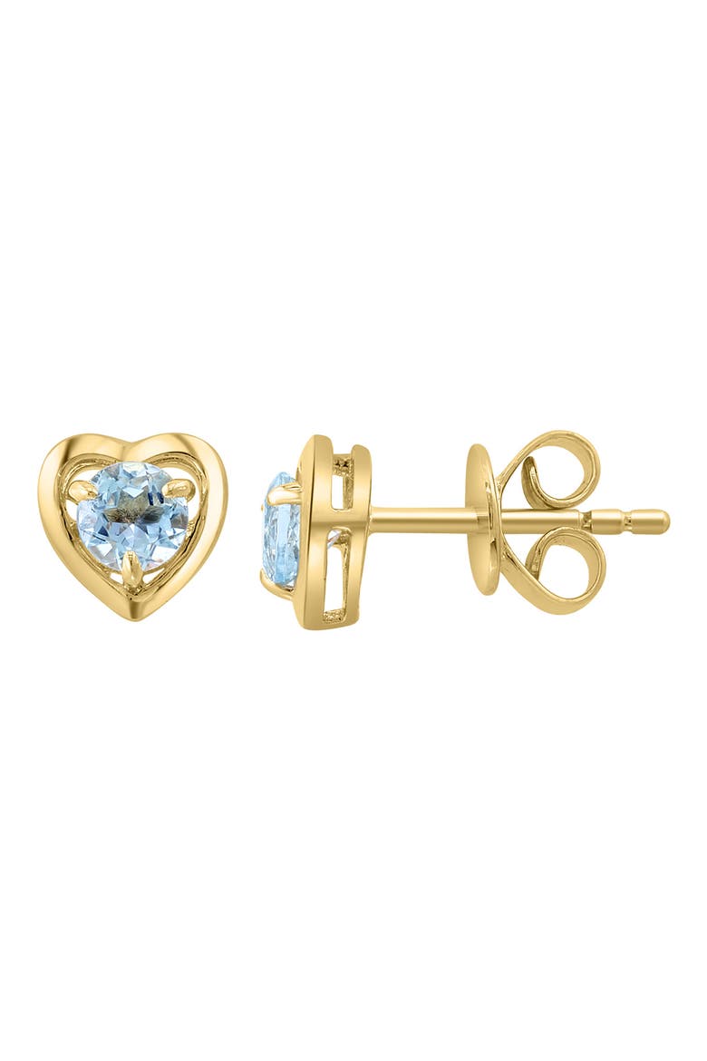 Blue Topaz Heart Stud Earrings, Main, color, BLUE