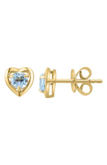 Effy Blue Topaz Heart Stud Earrings In Gold