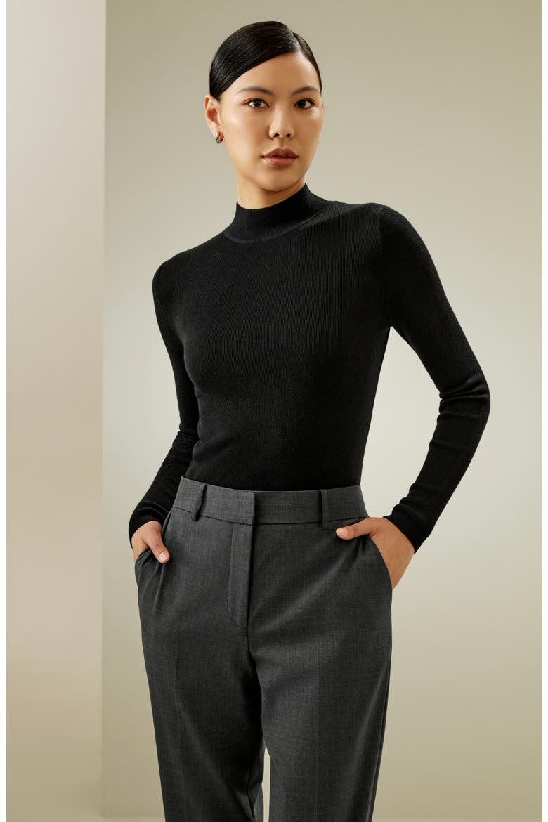 Women's Essential Cashmere Blend Sweater Top, Alternate, color, Black
