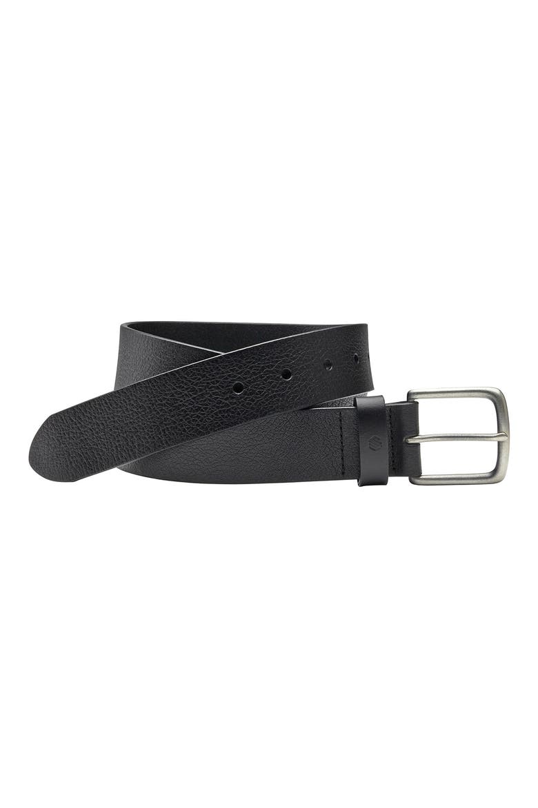 Tumbled Leather Belt, Main, color, BLACK