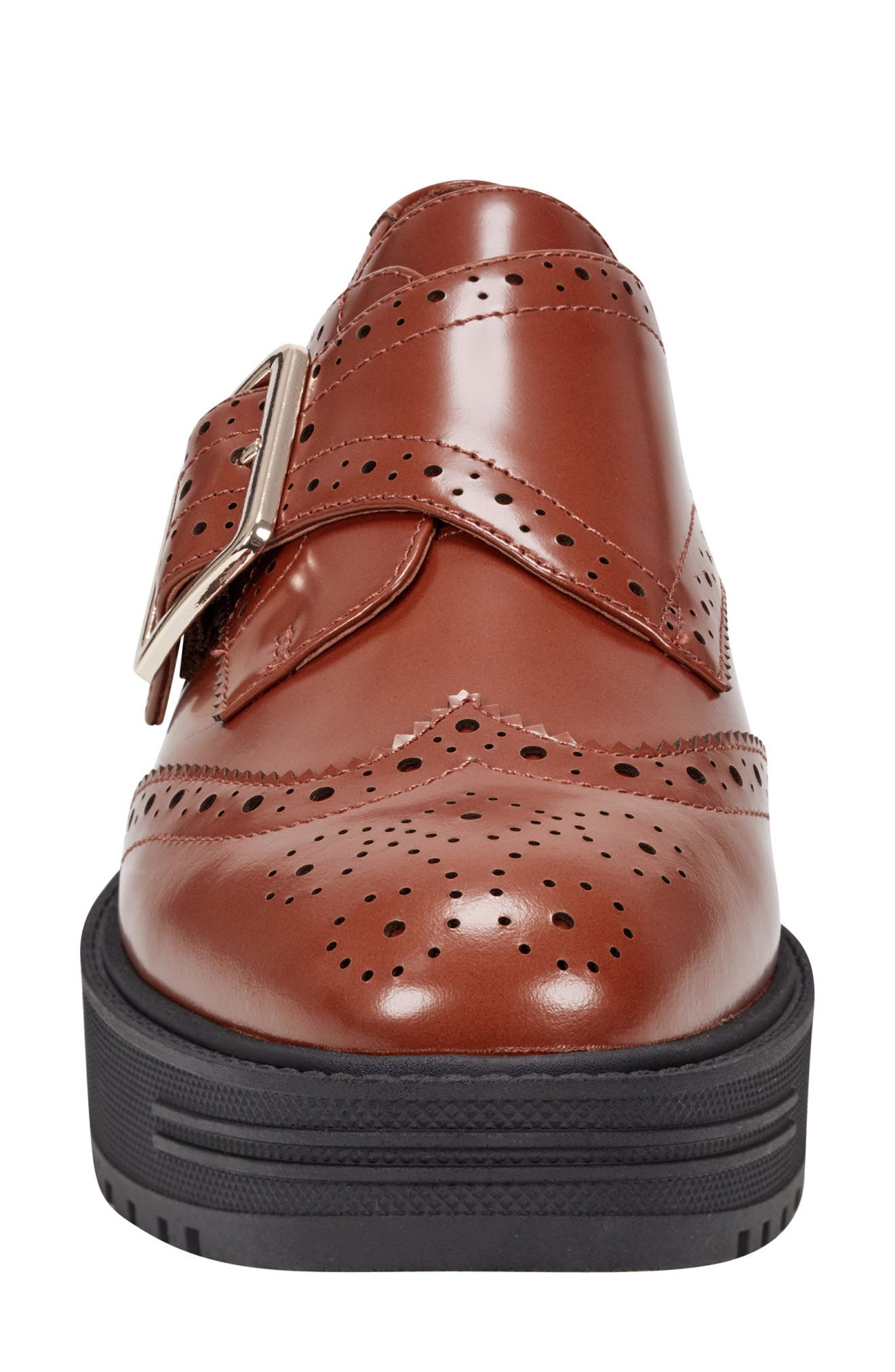 Marc Fisher LTD Remona Wingtip Monk Strap Platform Loafer, Alternate, color, Medium Natural 101