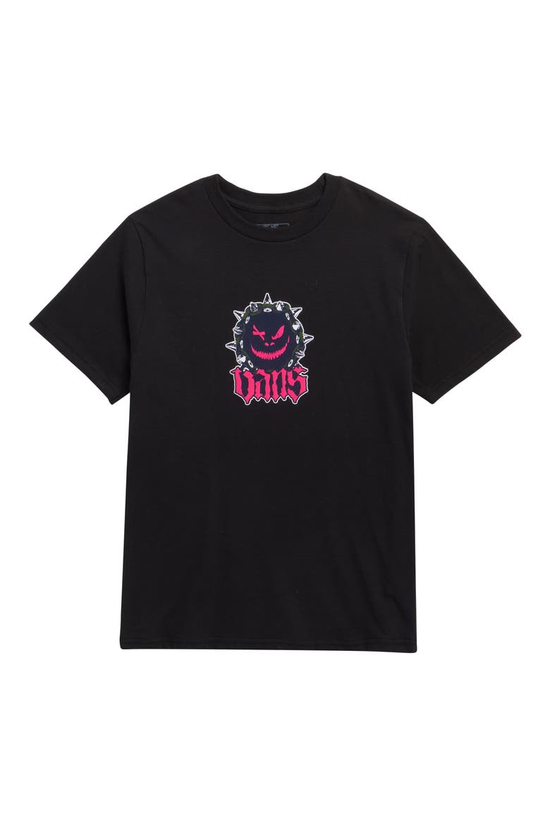 Kids' Happy Spike Graphic T-Shirt, Main, color, BLACK