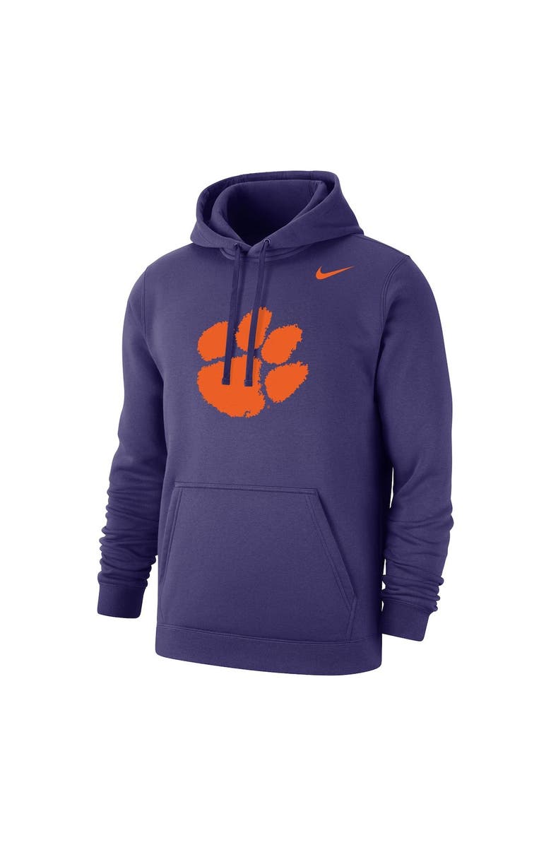 Nike Men's Nike Purple Clemson Tigers Logo Club Pullover Hoodie, Alternate, color, 
