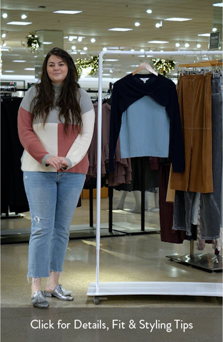 Aletta Colorblock Cotton & Merino Wool Twist Neck Sweater, sales video thumbnail