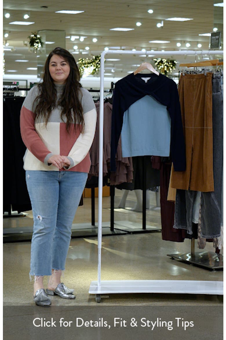 Aletta Colorblock Cotton & Merino Wool Twist Neck Sweater video