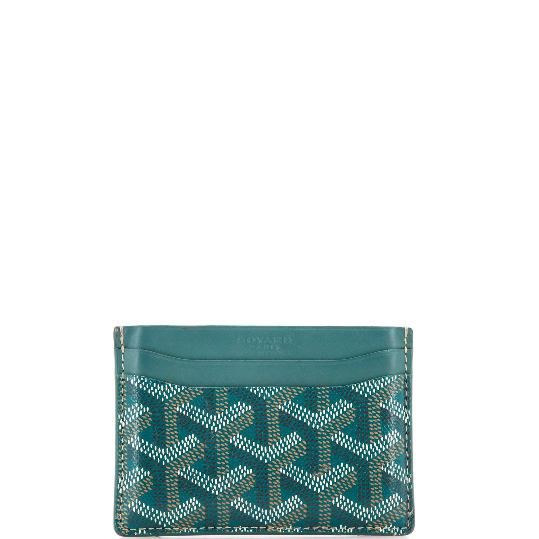 Pre-Owned Goyard Saint Sulpice Card Holder Coated Canvas, Main, color, Green