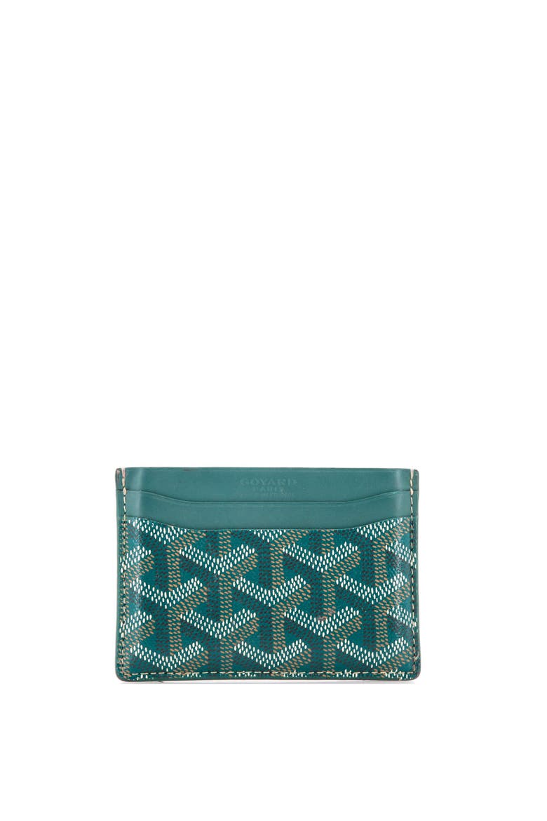 Saint Sulpice Card Holder Coated Canvas, Main, color, Green