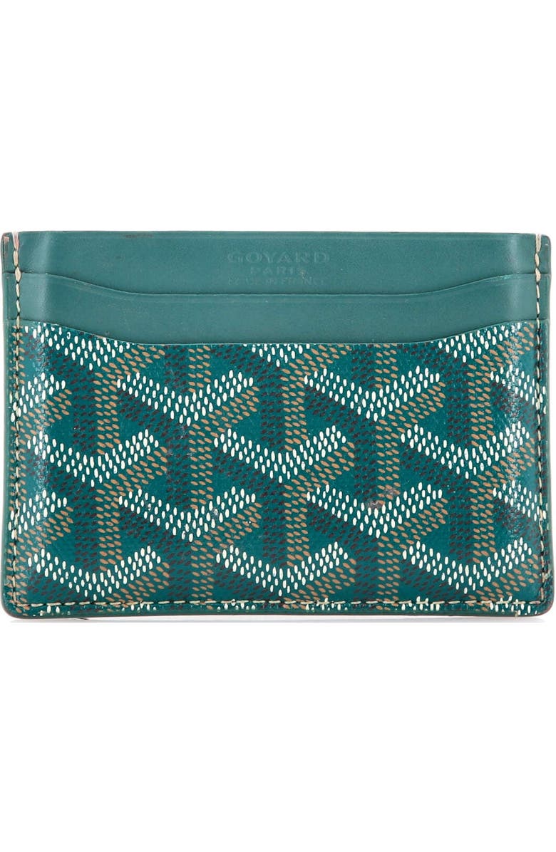 Pre-Owned Goyard Saint Sulpice Card Holder Coated Canvas, Main, color, Green