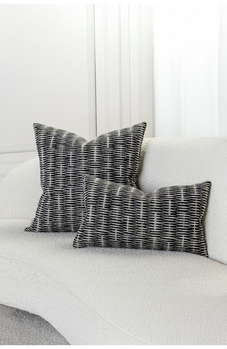Elaine Smith Intertwine Ebony Indoor & Outdoor Woven Accent Pillow, Alternate, color, Ebony