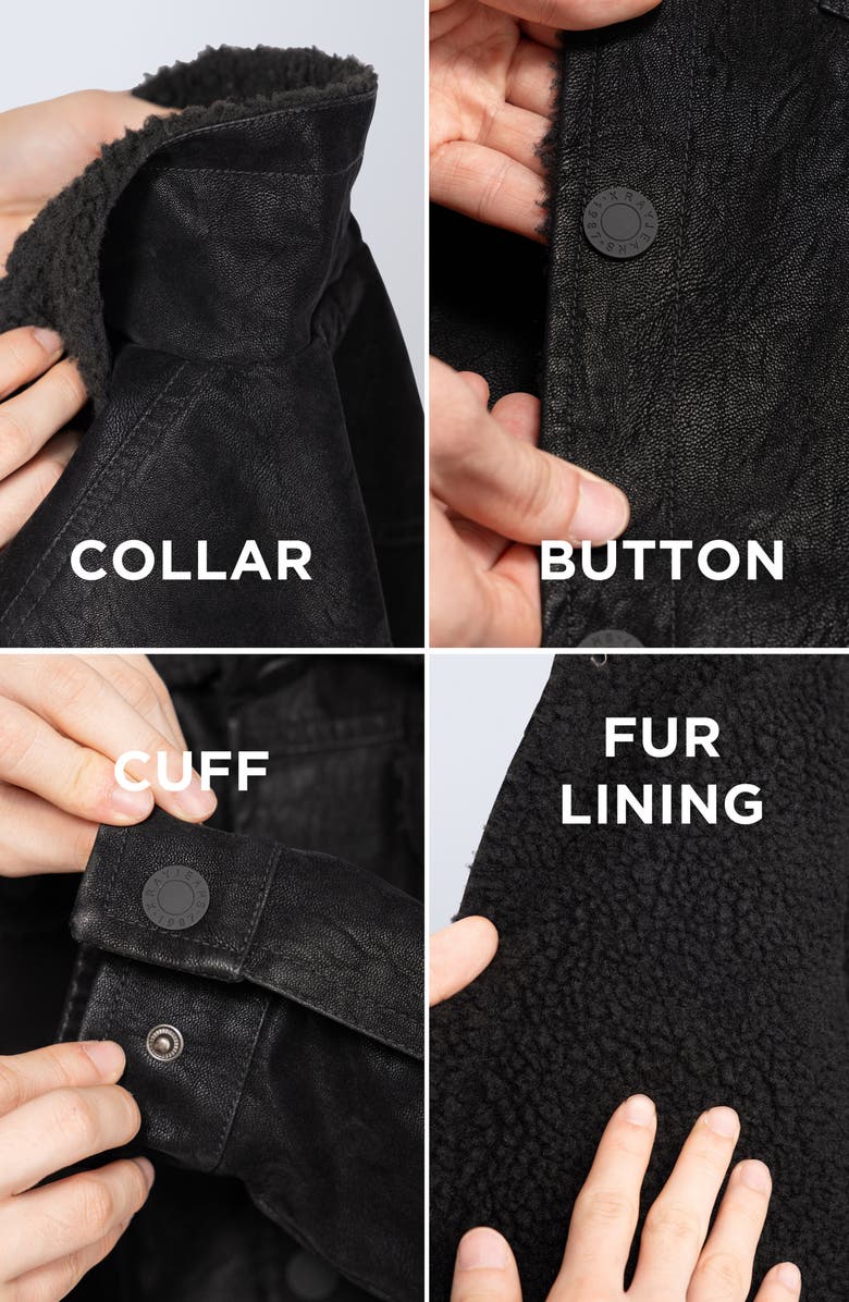 XRAY Kids' Fleece Lined Faux Leather Trucker Jacket, Alternate, color, Black