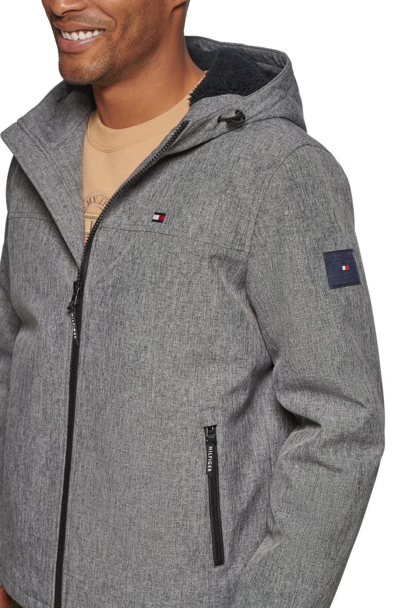 Tommy Hilfiger Faux Shearling Lined Hooded Jacket, Alternate, color, Hthr Grey