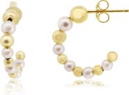 The Lovery Fine Jewelry Pearl and Gold Hoop Earrings