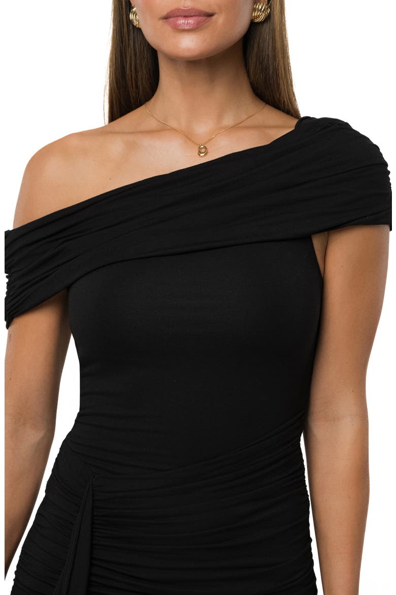 Off the Shoulder Body-Con Minidress, Alternate, color, BLACK