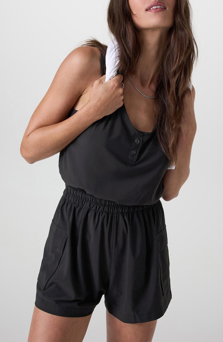 Vuori Villa Utility Stretch Romper, Alternate, color, Black