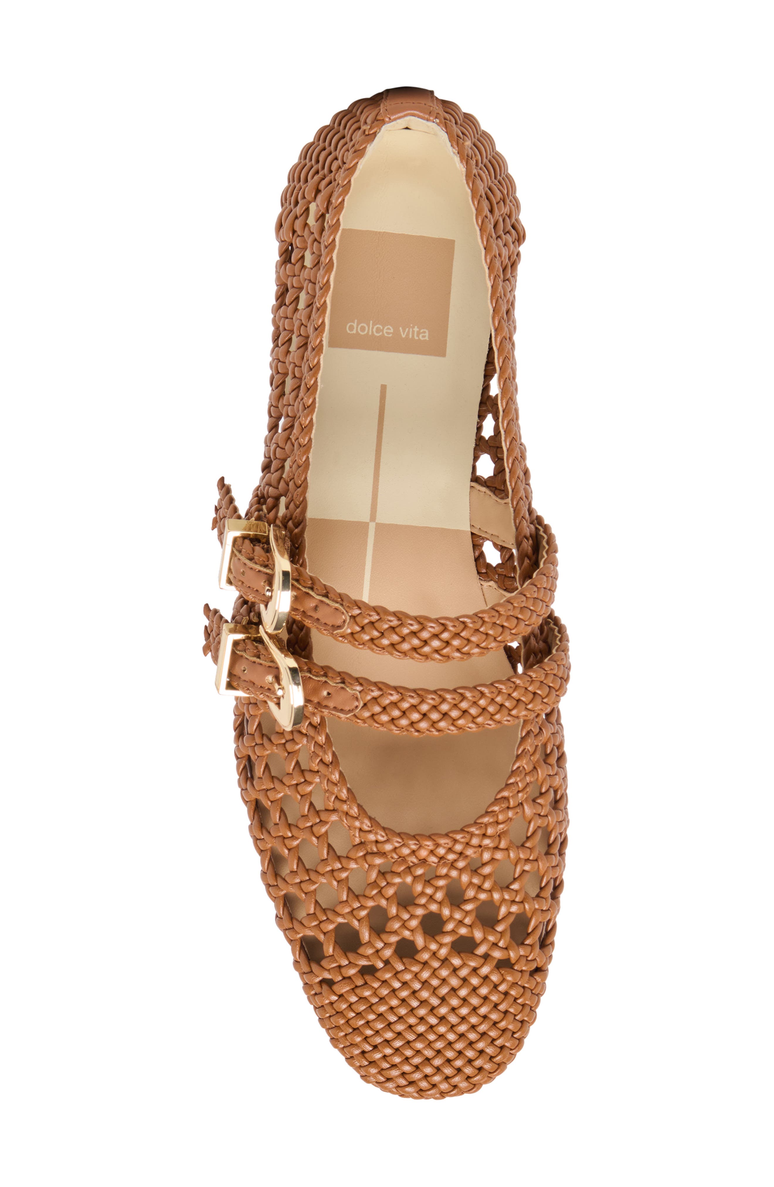 Dolce Vita Baylee Woven Mary Jane Flat, Alternate, color, Saddle Stella