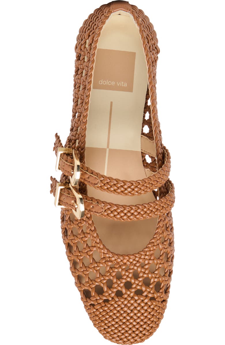 Dolce Vita Baylee Woven Mary Jane Flat, Alternate, color, Saddle Stella