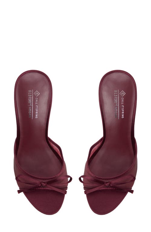 Call It Spring By Aldo Bettie Bow Slide Sandal In Burgundy