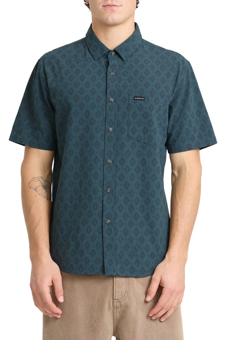 Diamond Scope Short Sleeve Shirt, Main, color, DARK SLATE
